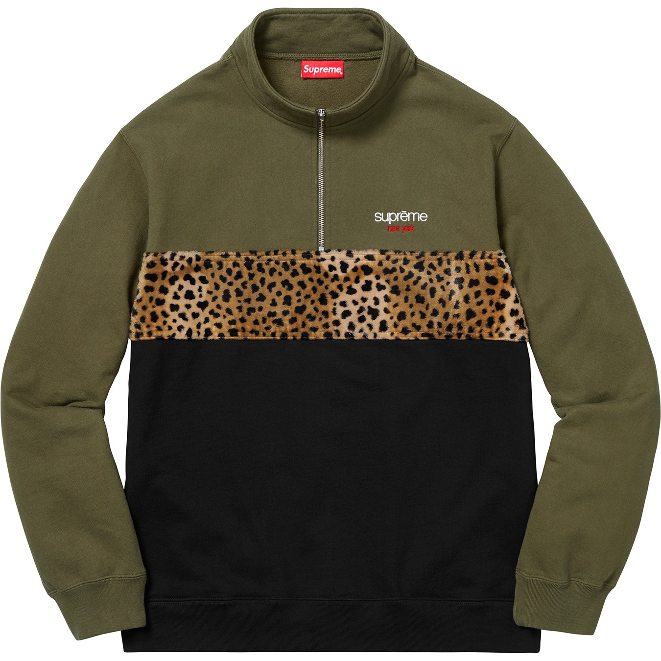 Leopard Panel Half Zip Sweatshirt view 5
